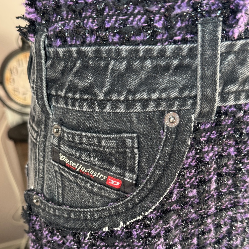 Diesel Black and Purple Tweed Dress - Picture 4 of 10